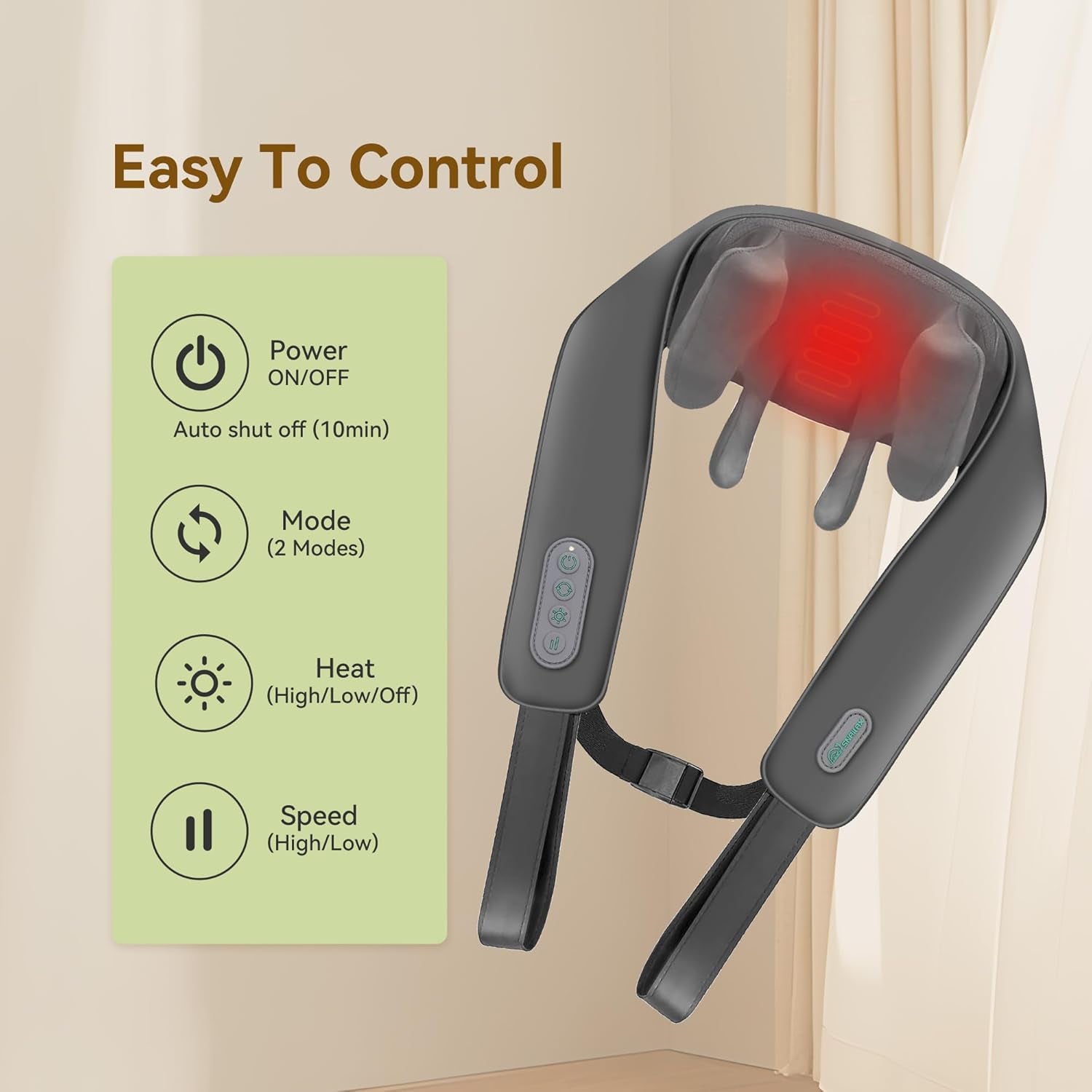 Neck Massager for Pain Relief Deep Tissue, Neck Massage with Heat, FSA HSA Eligible, Cordless Massager for Back and Shoulder Pain, Deep Kneading Back Massager, Gift for Mom Dad