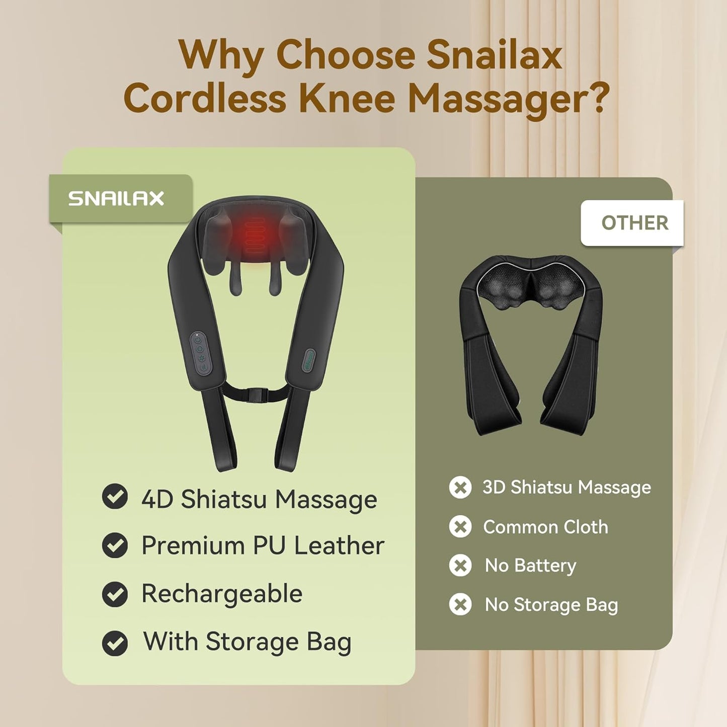 Neck Massager for Pain Relief Deep Tissue, Neck Massage with Heat, FSA HSA Eligible, Cordless Massager for Back and Shoulder Pain, Deep Kneading Back Massager, Gift for Mom Dad