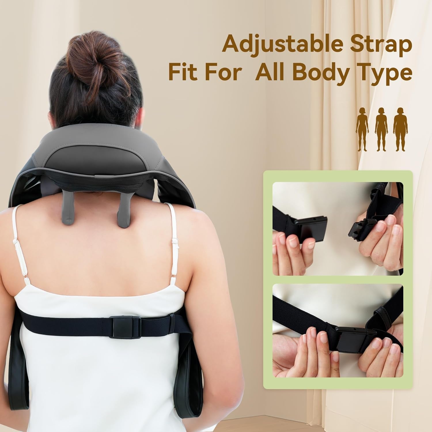 Neck Massager for Pain Relief Deep Tissue, Neck Massage with Heat, FSA HSA Eligible, Cordless Massager for Back and Shoulder Pain, Deep Kneading Back Massager, Gift for Mom Dad